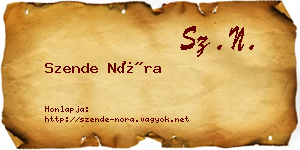 Szende Nóra névjegykártya
