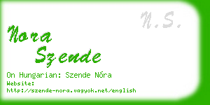 nora szende business card